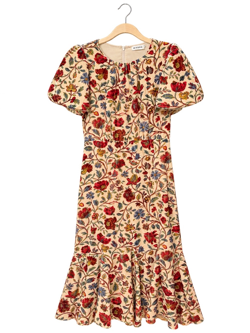 RHODE Ester Floral Velvet Puff Sleeve Midi Maxi Dress size 10 - Picture 2 of 6